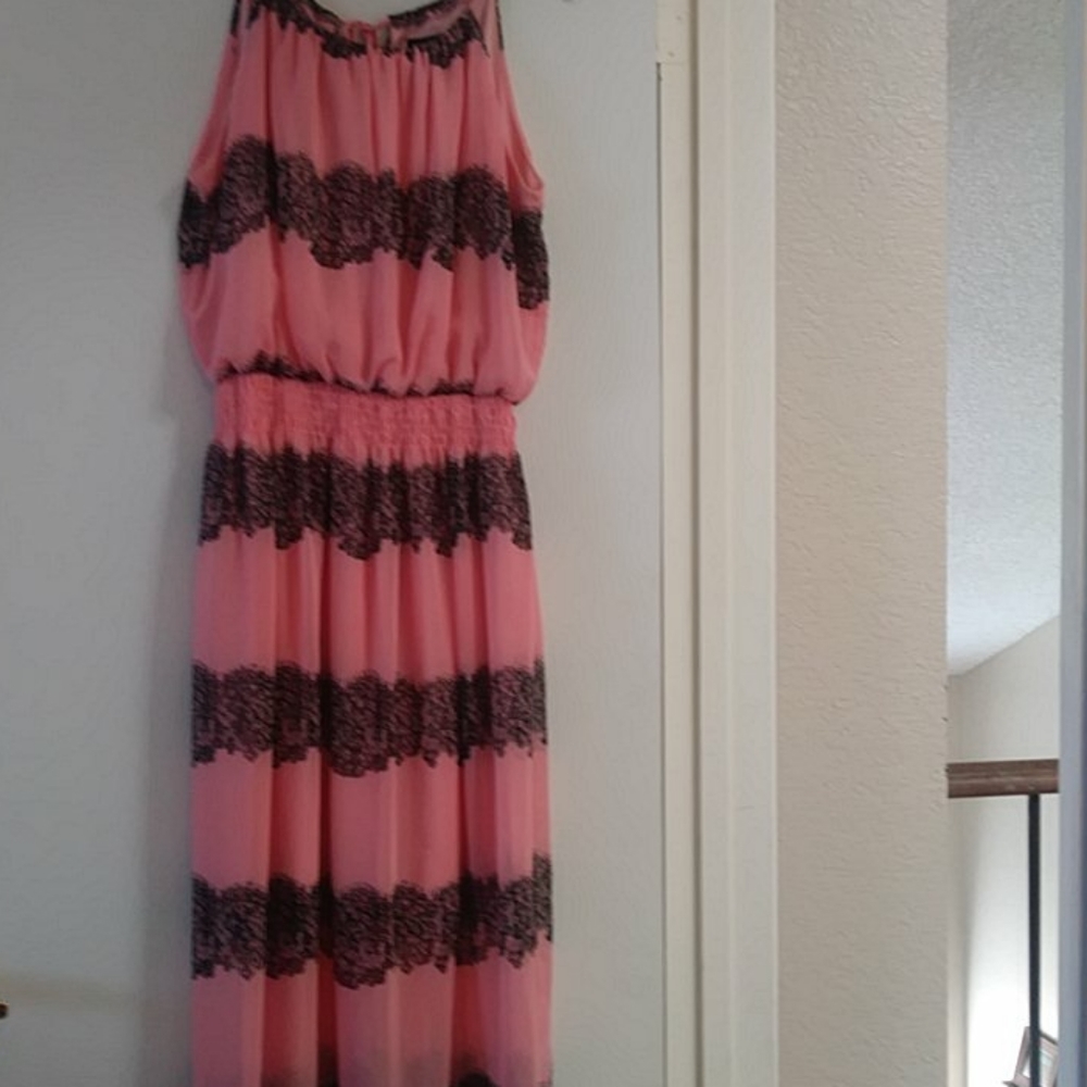 Pink and black dress
